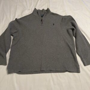 Polo Ralph‎ Lauren Sweater Mens XL Gray Long Sleeve Pullover 1/4 Zip Casual